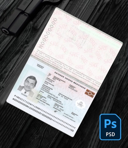 Mexico passport new 2022-present PSD
